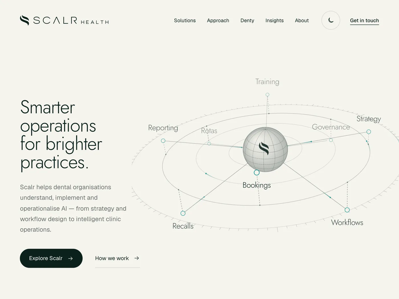 The Scalr Health home page: Smarter operations for brighter practices